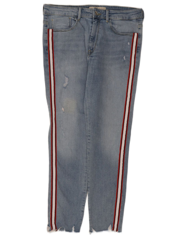 Zara Womens Distressed Slim Jeans EU 42 Large W32 L26 Blue Cotton