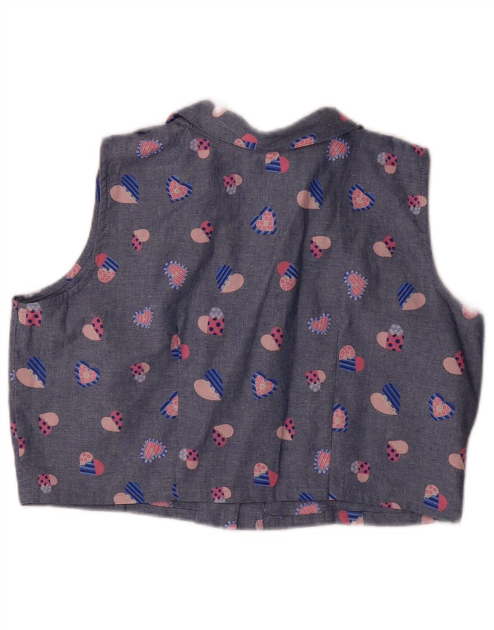 Vintage Womens 2 Piece Skirt Set Medium W32 Blue Geometric