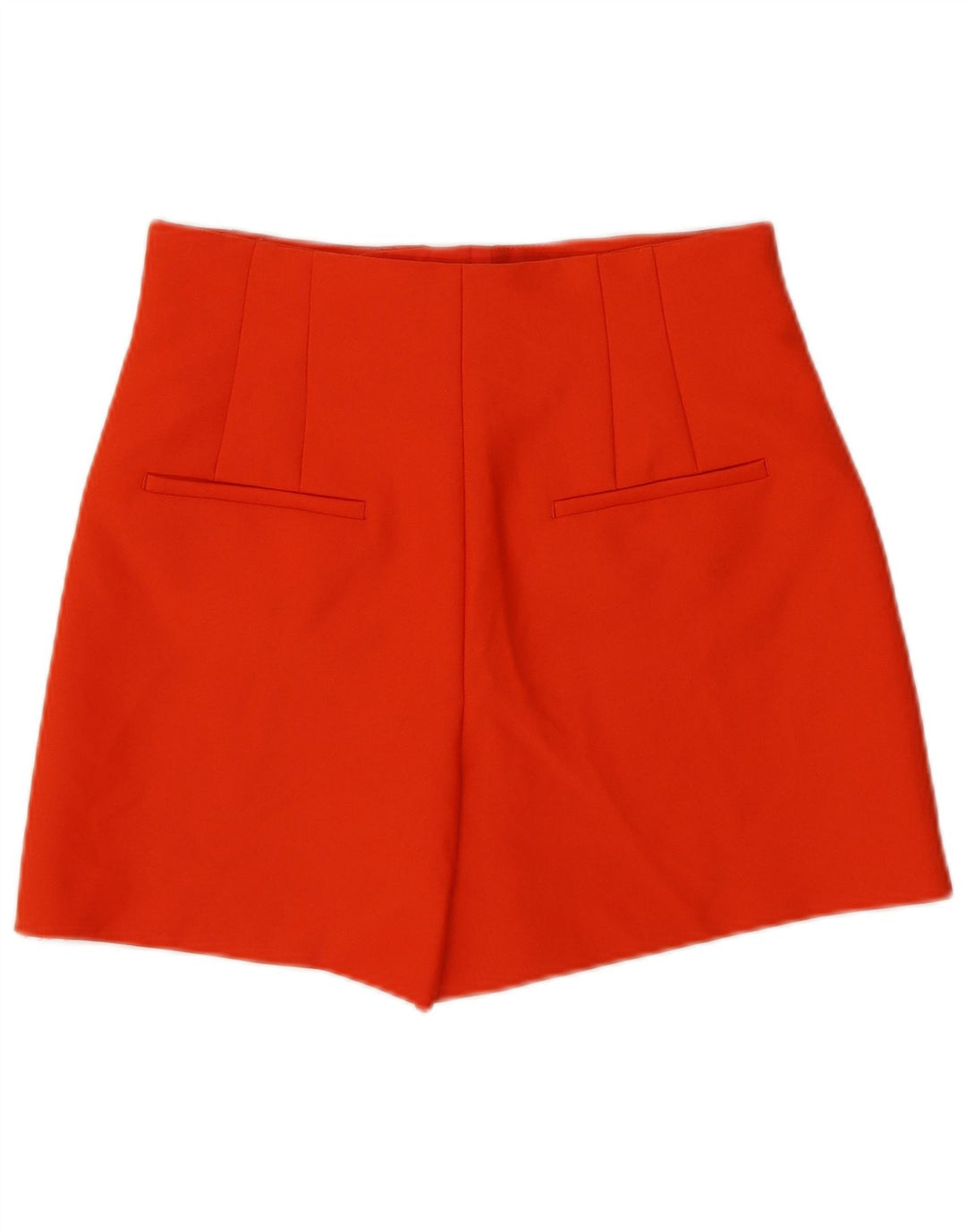 Zara Womens High Waist Pegged Casual Shorts Small W26 Orange Polyester