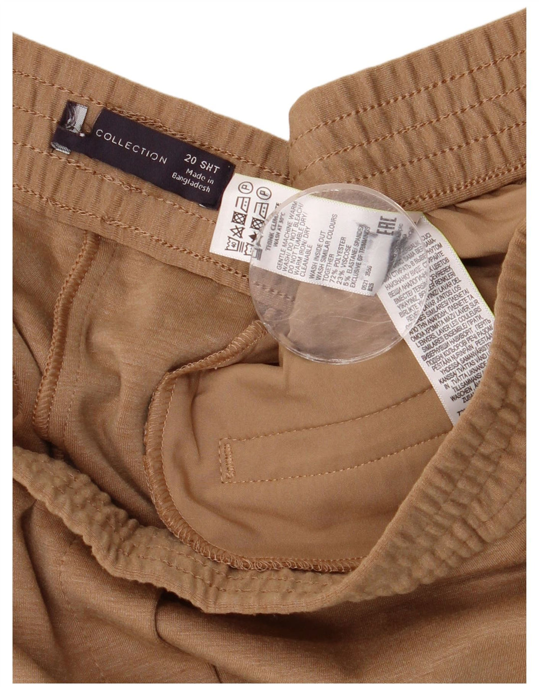 Marks & Spencer Womens Cropped Trousers UK 20 2XL W40 L25 Beige Polyester