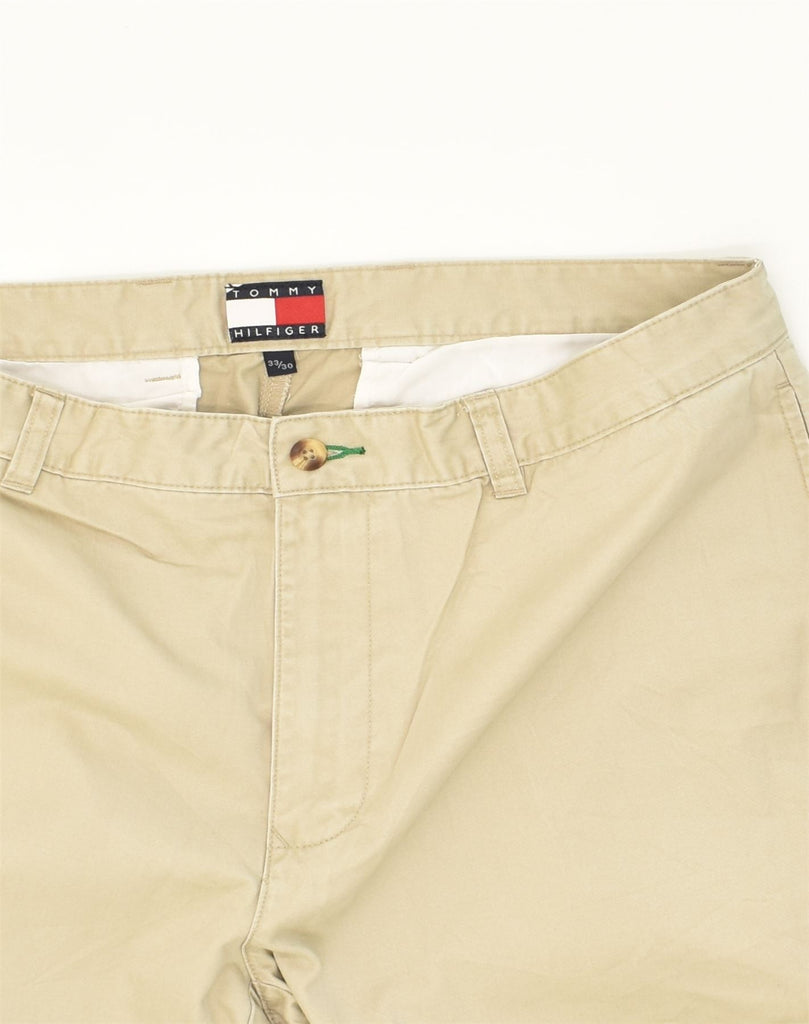 TOMMY HILFIGER Mens Straight Chino Trousers W33 L30  Beige Cotton | Vintage Tommy Hilfiger | Thrift | Second-Hand Tommy Hilfiger | Used Clothing | Messina Hembry 