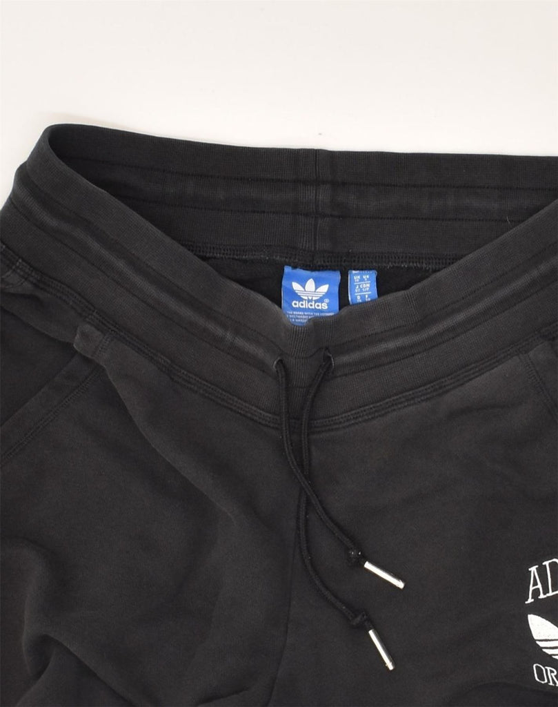 ADIDAS Womens Tracksuit Trousers Joggers UK 10 Small  Black Cotton | Vintage Adidas | Thrift | Second-Hand Adidas | Used Clothing | Messina Hembry 