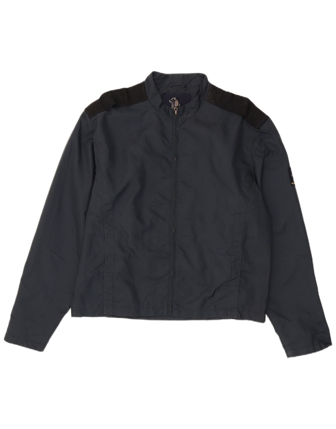 Refrigue Mens Bomber Jacket UK 44 2XL Navy Blue Colourblock Nylon