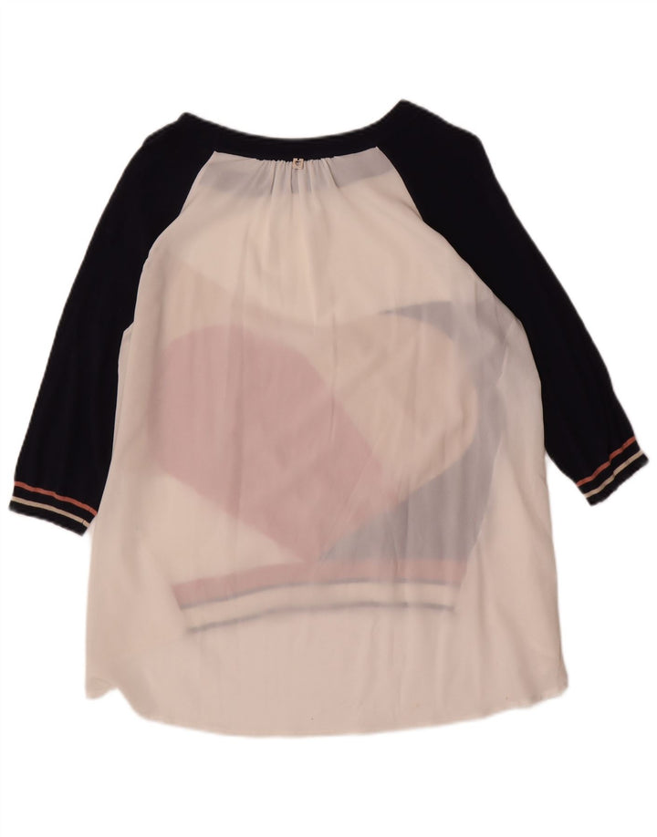 SIMONA BARBIERI Womens Abstract Pattern Tunic Top UK 16 Large White