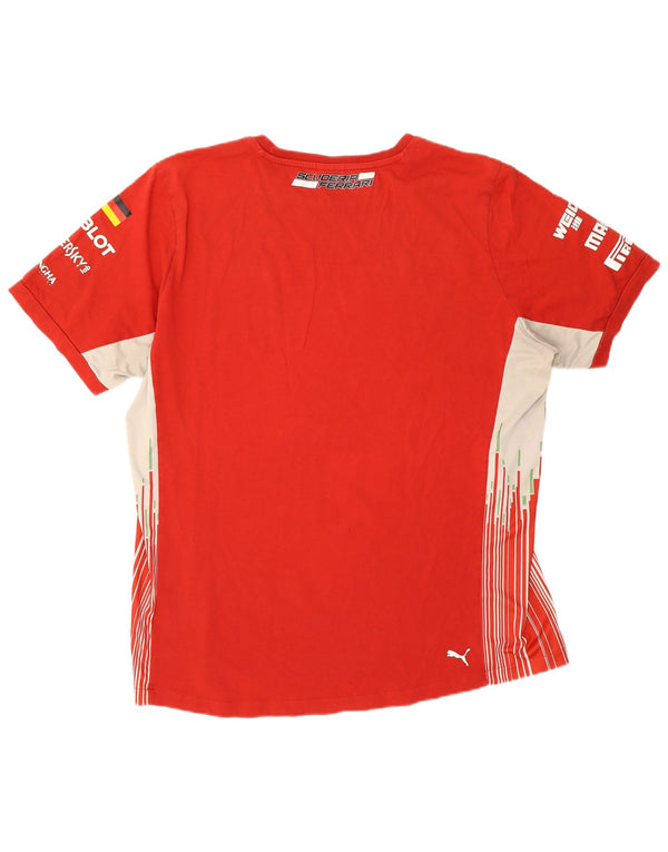 Puma Mens Ferrari Graphic T-Shirt Top XL Red Cotton