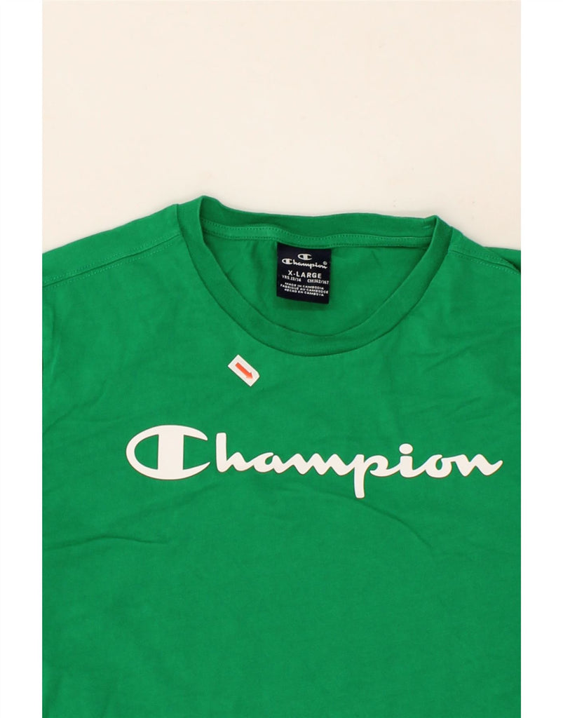 CHAMPION Boys Graphic T-Shirt Top 13-14 Years XL Green Vintage Champion and Second-Hand Champion from Messina Hembry 