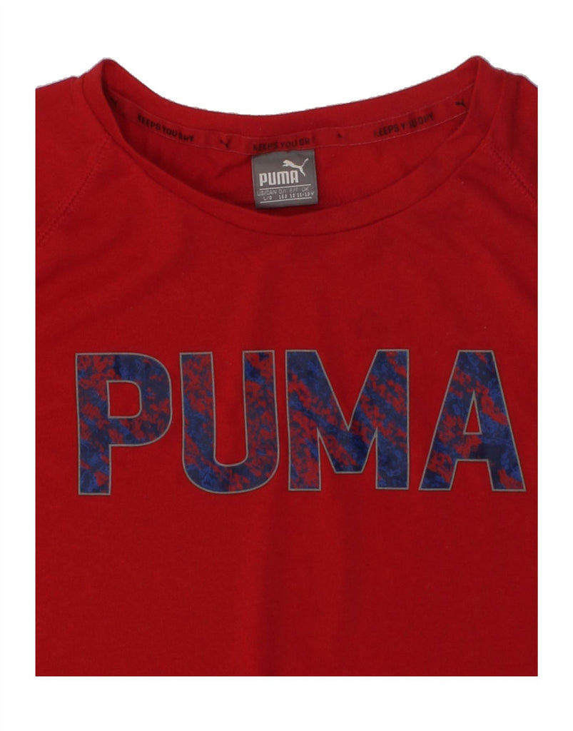 PUMA Boys Graphic T-Shirt Top 11-12 Years Red Polyester | Vintage Puma | Thrift | Second-Hand Puma | Used Clothing | Messina Hembry 