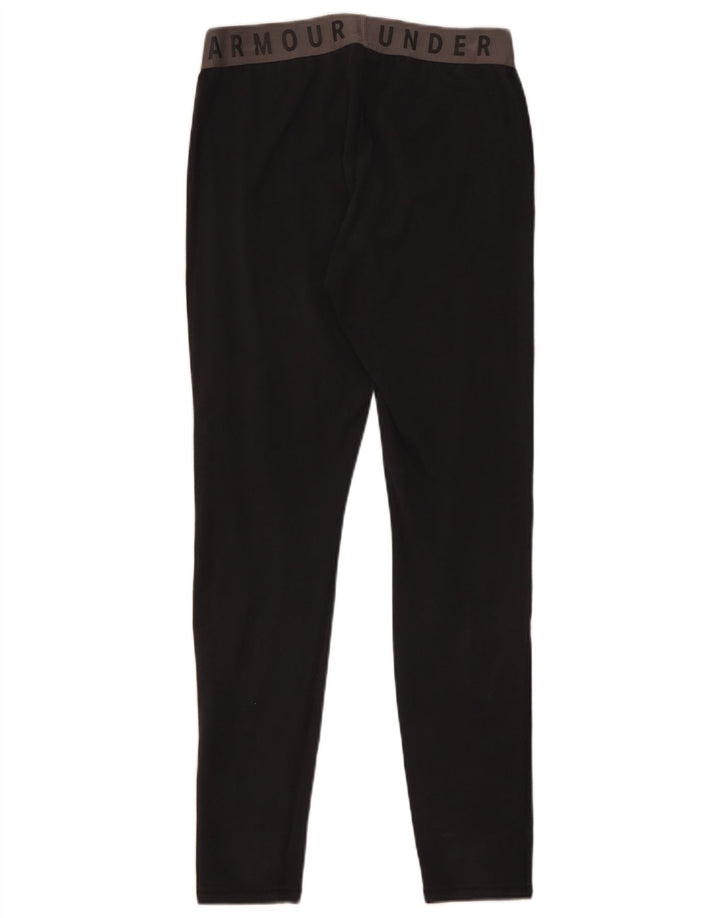 Under Armour Womens Graphic Leggings UK 12 Medium  Black Cotton