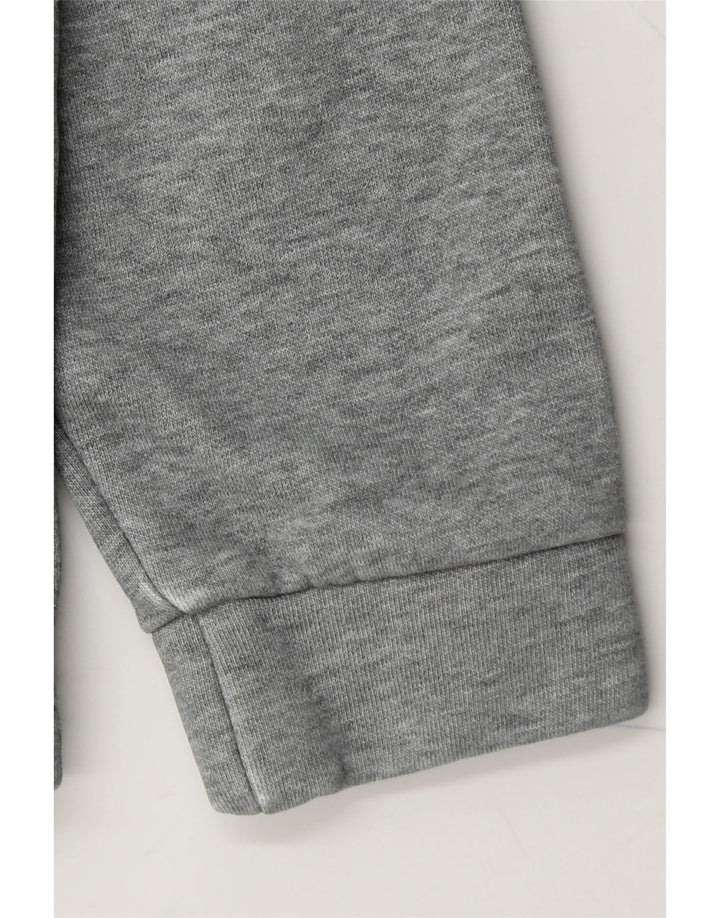 PUMA Boys Graphic Zip Hoodie Sweater 11-12 Years Grey Cotton