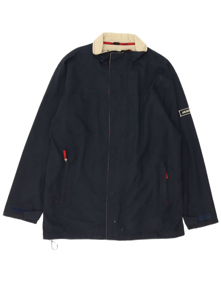 Musto Mens Rain Jacket UK 40 Large Navy Blue Nylon