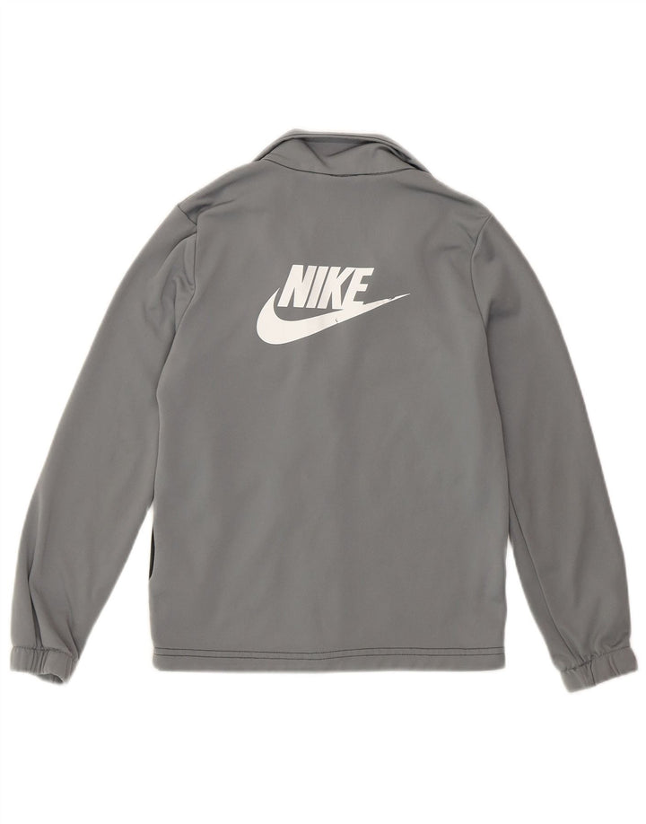 Nike Boys Tracksuit Top Jacket 8-9 Years Small Grey Colourblock Polyester