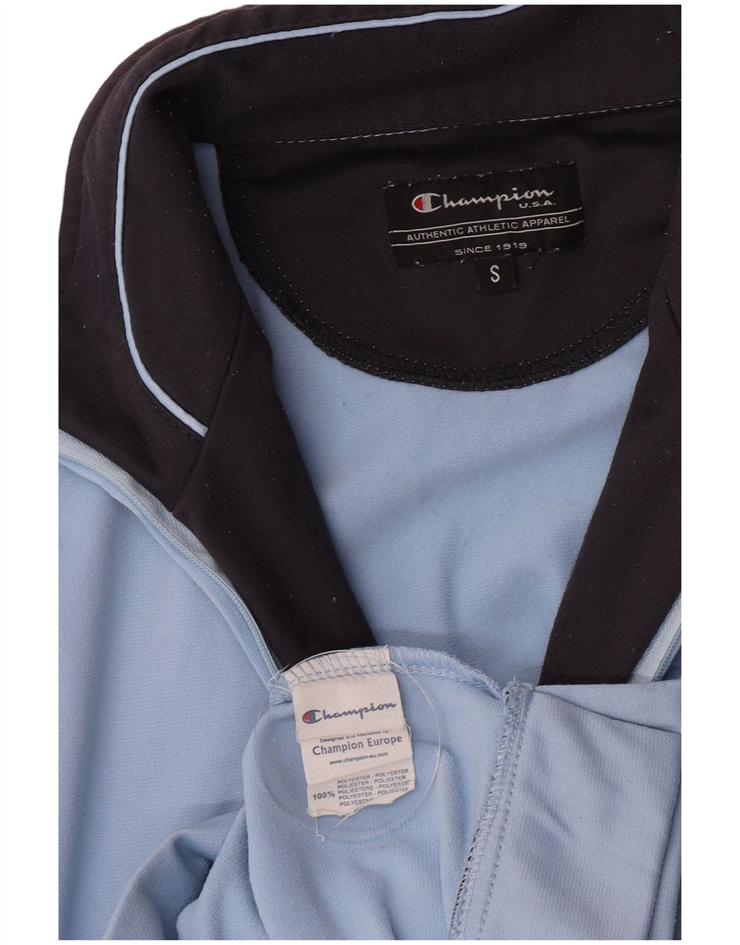 Champion Mens Tracksuit Top Jacket Small Blue Polyester