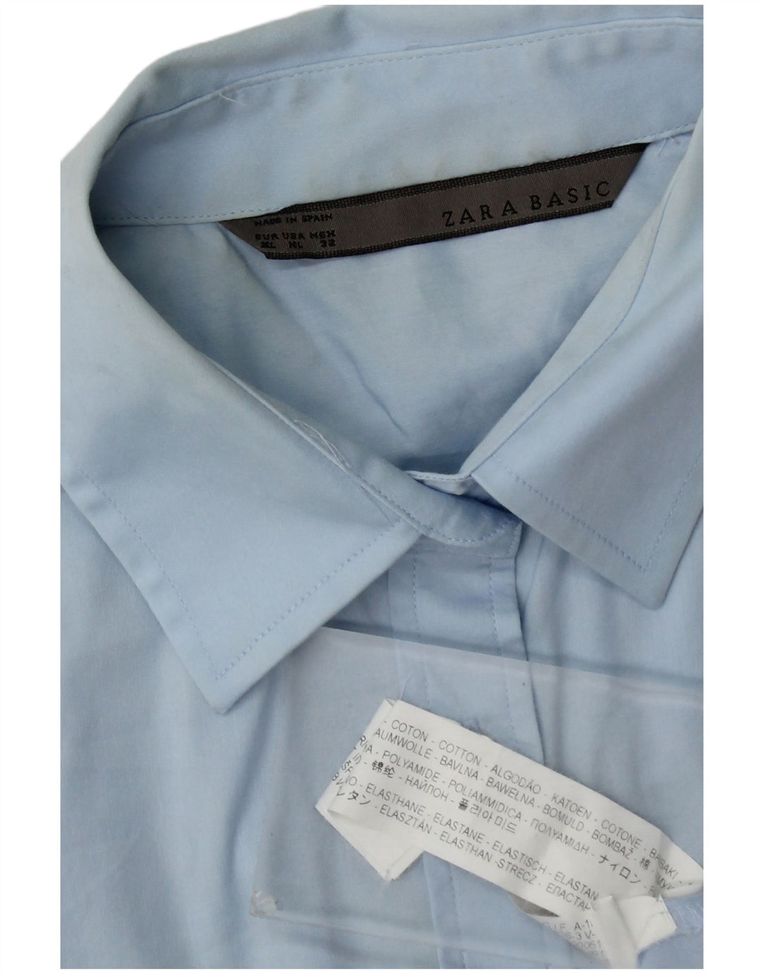 Zara Womens Shirt UK 18 XL Blue Cotton