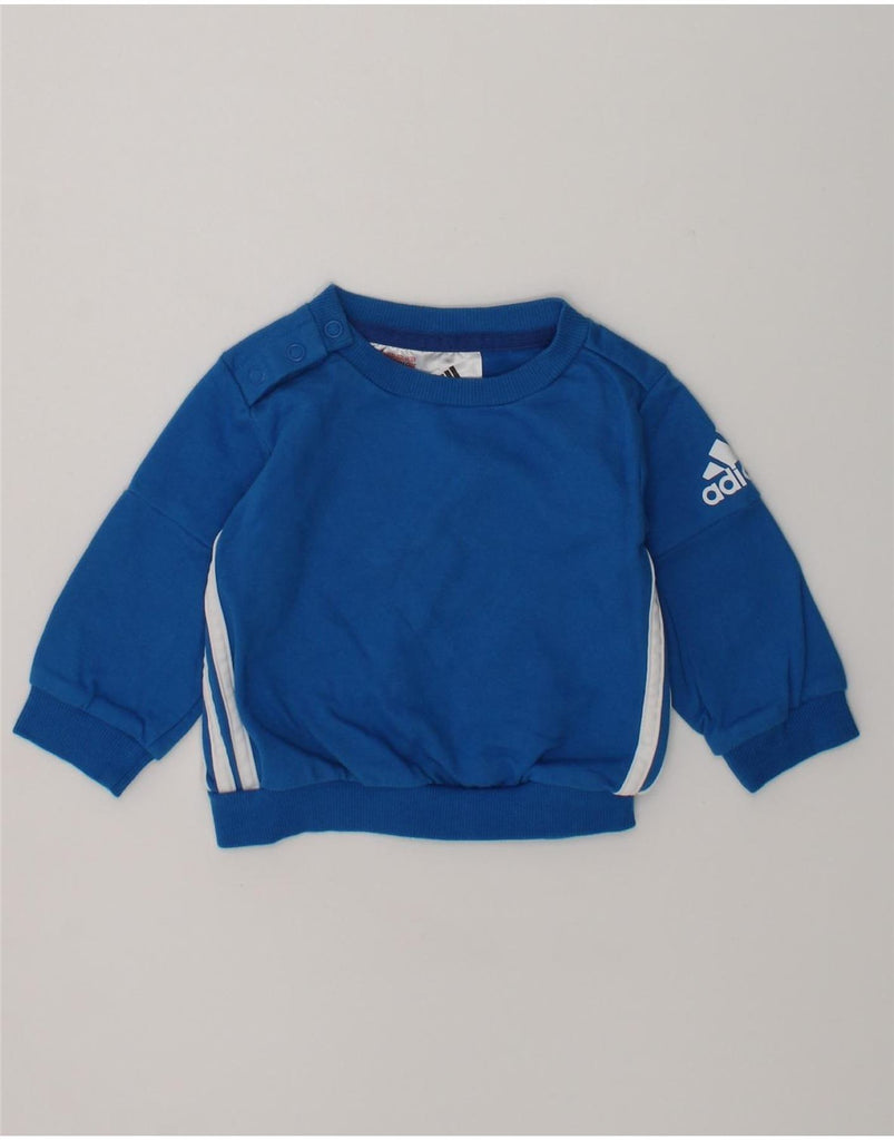 ADIDAS Baby Boys Sweatshirt Jumper 0-3 Months Blue Cotton | Vintage Adidas | Thrift | Second-Hand Adidas | Used Clothing | Messina Hembry 