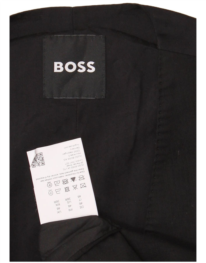 HUGO BOSS Mens Waistcoat IT 46 Small Black Virgin Wool
