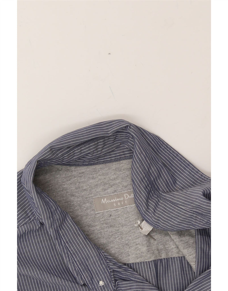 MASSIMO DUTTI Mens Shirt XL Navy Blue Pinstripe Cotton Vintage Massimo Dutti and Second-Hand Massimo Dutti from Messina Hembry 