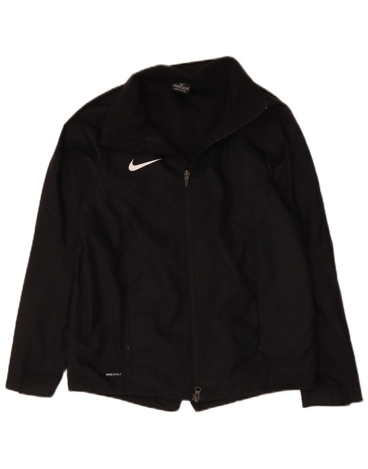 Nike Boys Tracksuit Top Jacket 12-13 Years Large Black Polyester