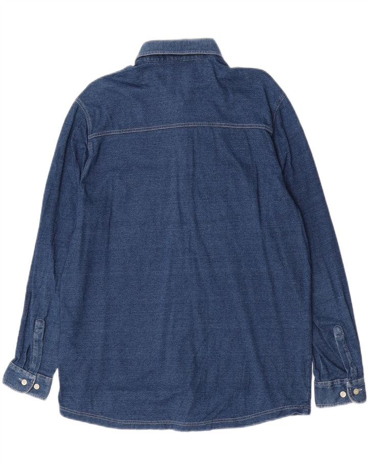 Marks & Spencer Womens Shirt UK 14 Medium Navy Blue Cotton
