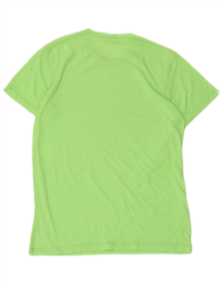 Benetton Womens Graphic T-Shirt Top UK 12 Medium Green