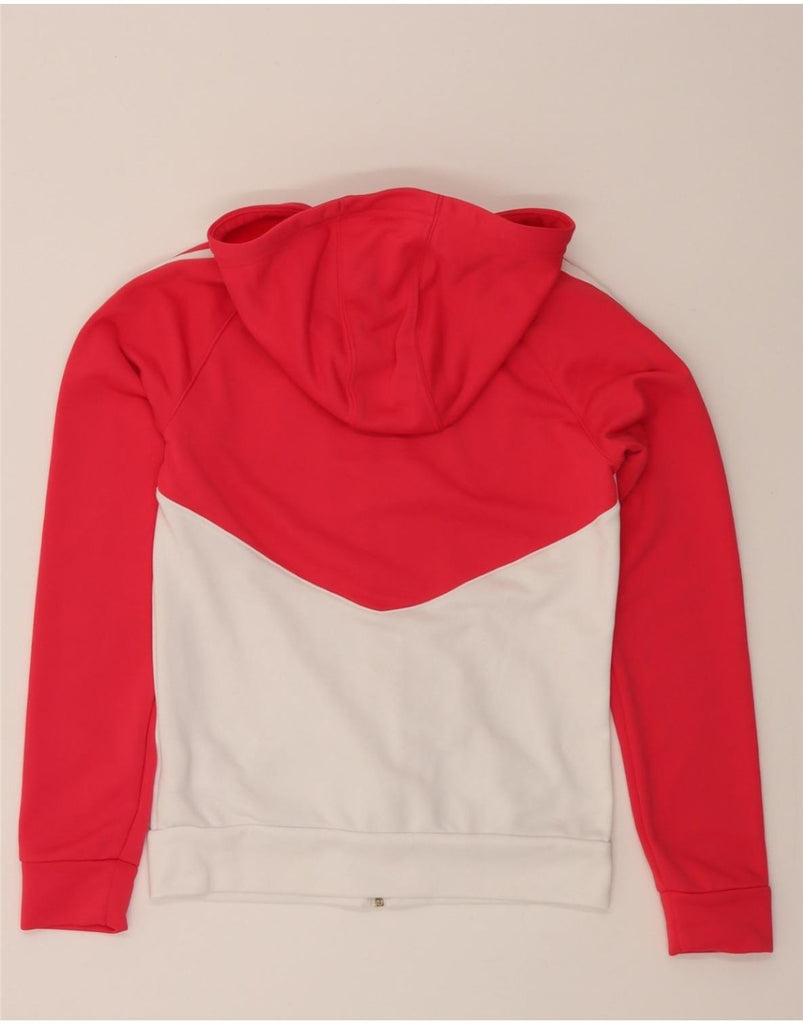 ADIDAS Womens Zip Hoodie Sweater UK 10 Small White Colourblock Polyester Vintage Adidas and Second-Hand Adidas from Messina Hembry 