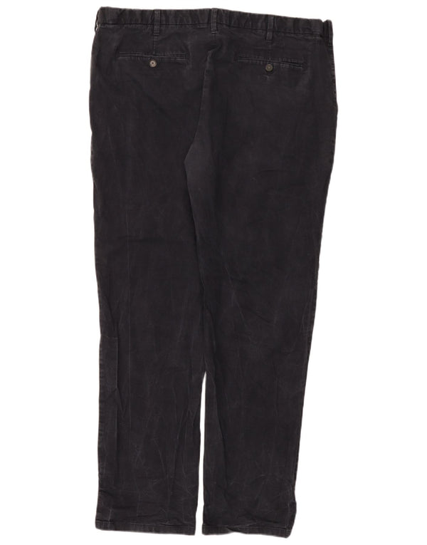 Marks & Spencer Mens Straight Regular Chino Trousers W42 L33 Navy Blue
