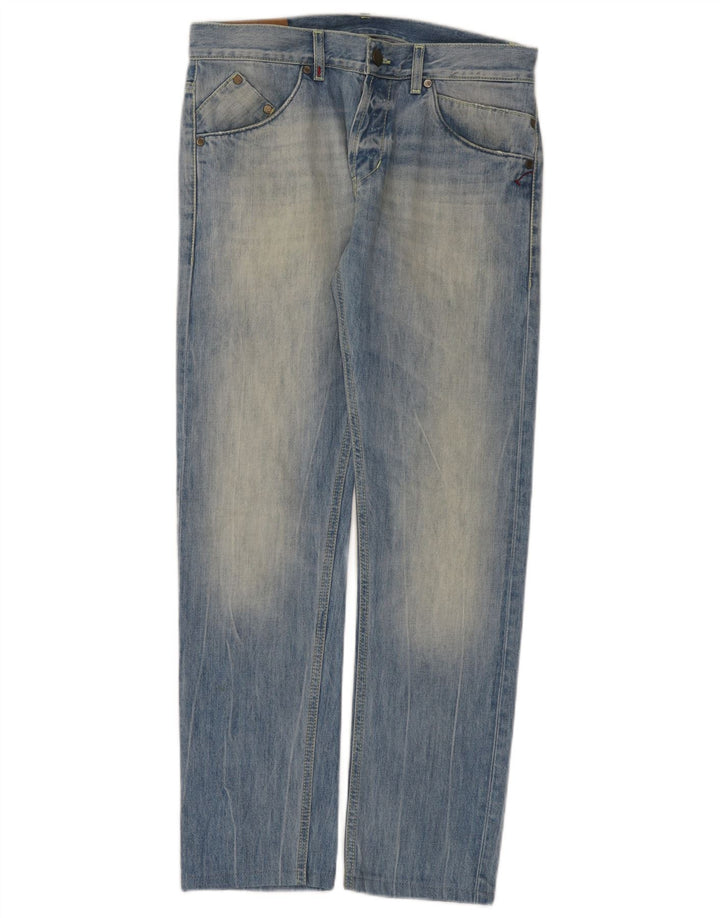 Dondup Mens Straight Jeans W32 L30 Blue Cotton