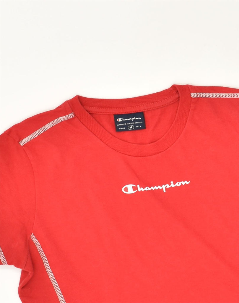 CHAMPION Womens T-Shirt Top UK 12 Medium Red Cotton | Vintage Champion | Thrift | Second-Hand Champion | Used Clothing | Messina Hembry 