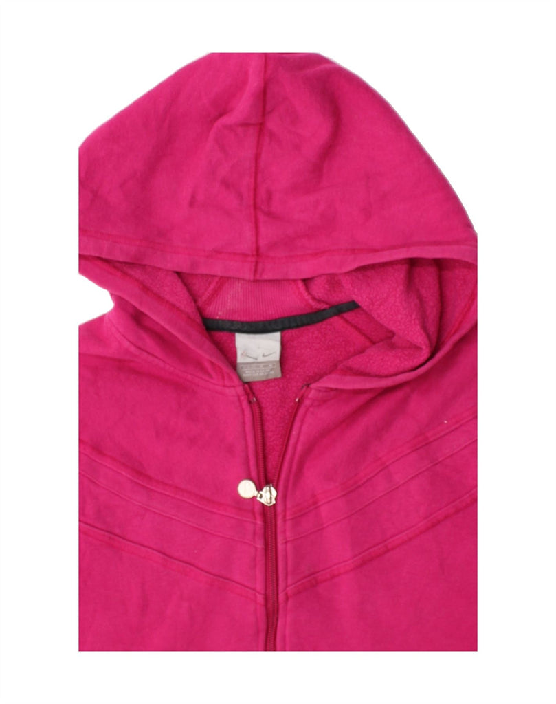 NIKE Womens Zip Hoodie Sweater US 8/10 Medium Pink Cotton Vintage Nike and Second-Hand Nike from Messina Hembry 