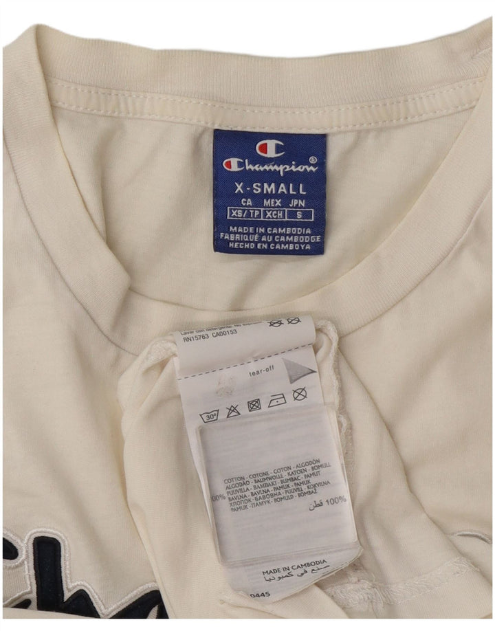 Champion Mens Graphic T-Shirt Top XS White Cotton