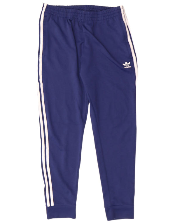 Adidas Mens Tracksuit Trousers Large Blue Striped Polyester Sports