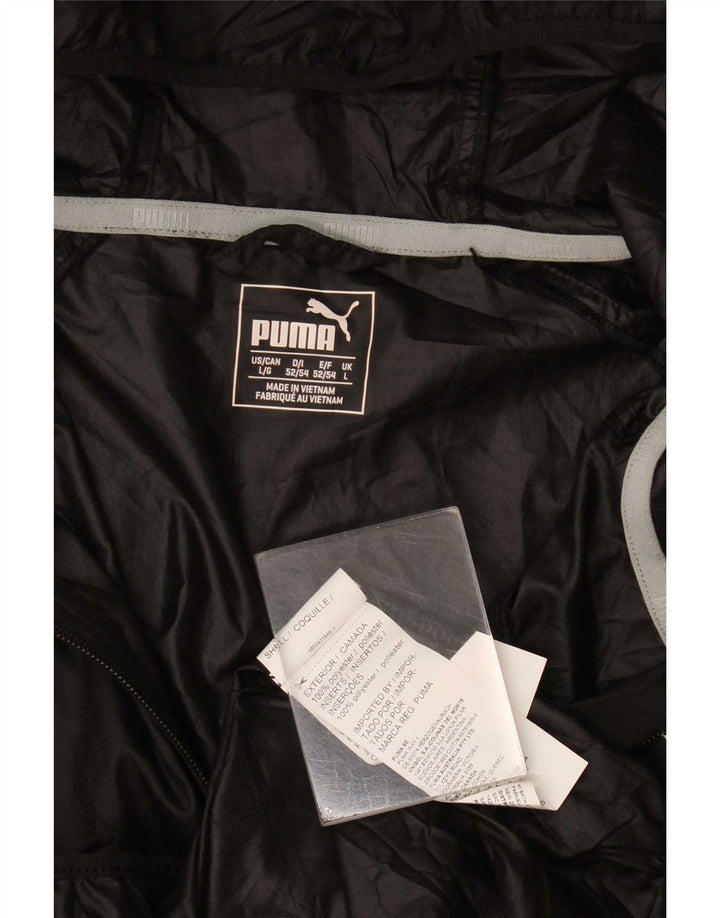 Puma Womens Hooded Rain Jacket UK 16 Large Black Polyester