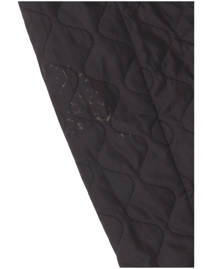 Zara Womens Crop Quilted Jacket UK 10 Small Navy Blue