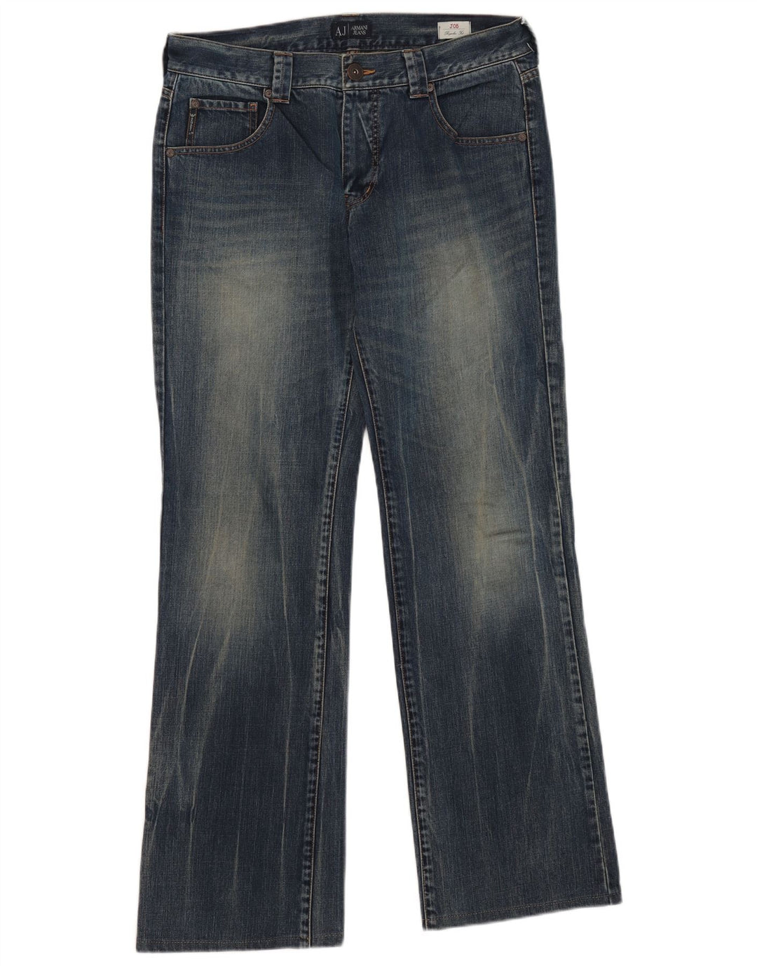 ARMANI Mens Regular Fit Bootcut Jeans W33 L32 Blue Cotton