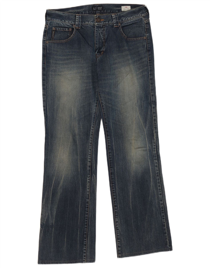 ARMANI Mens Regular Fit Bootcut Jeans W33 L32 Blue Cotton