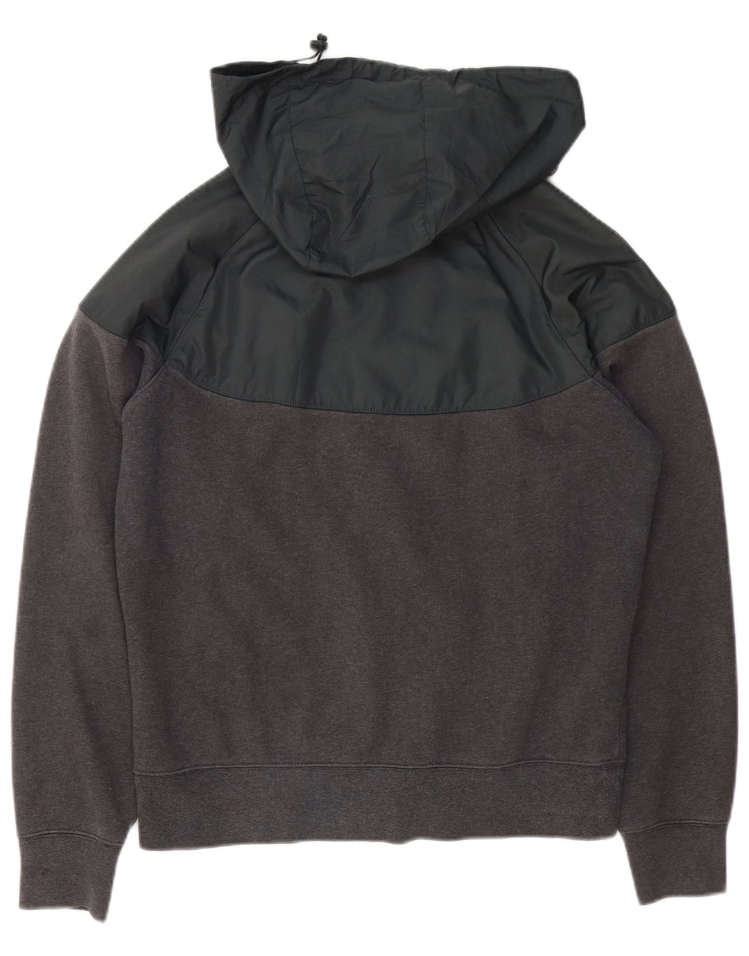 Nike Mens Zip Hoodie Sweater Medium Grey Colourblock Cotton