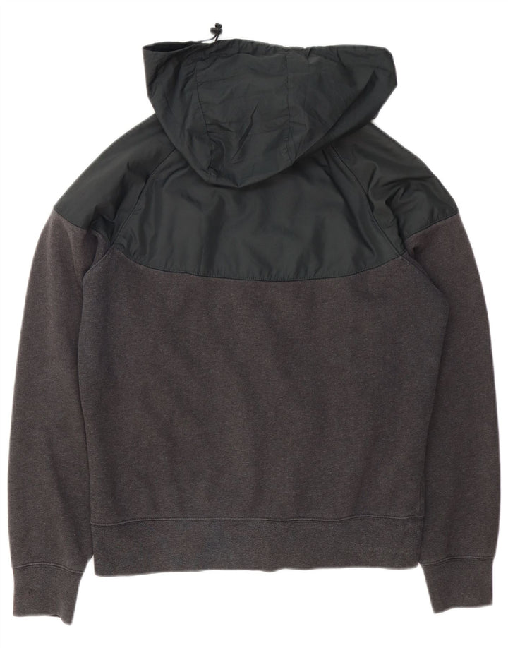 Nike Mens Zip Hoodie Sweater Medium Grey Colourblock Cotton