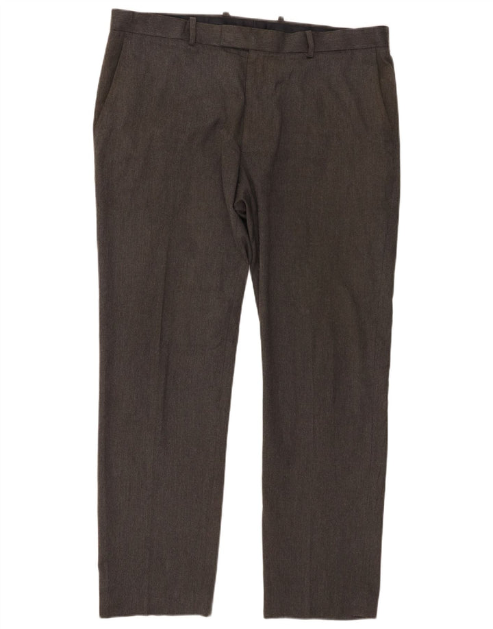 Marks & Spencer Mens Slim Fit Chino Trousers W38 L31 Grey Polyester