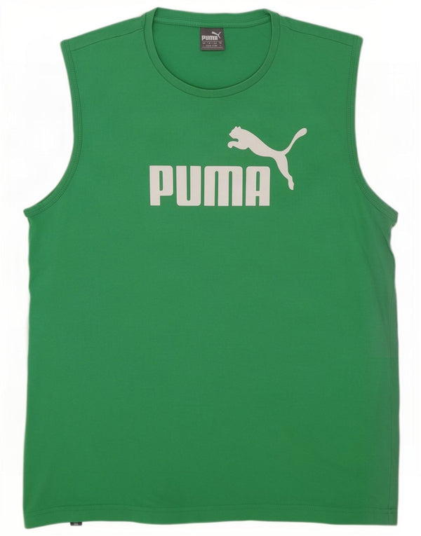 Puma Mens Graphic Vest Top Large Green