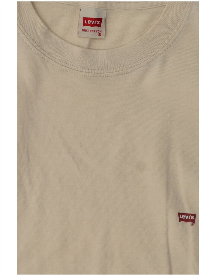 Levi's Mens T-Shirt Top Small Beige Cotton
