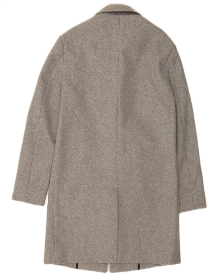 Zara Mens Overcoat UK 34 XS Grey Flecked Polyester
