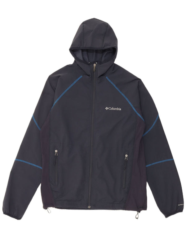 Columbia Mens Omni-Shield Hooded Tracksuit Top Jacket Medium Navy Blue