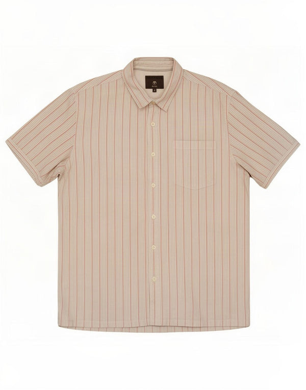 Fat Face Mens Short Sleeve Shirt XL White Pinstripe