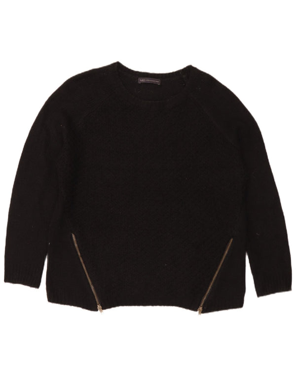 Marks & Spencer Womens Boat Neck Jumper Sweater UK 16 Large Black Acrylic