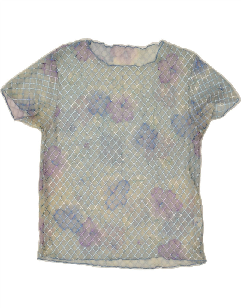 VINTAGE Womens Blouse Top UK 10 Small Grey Floral Silk | Vintage Vintage | Thrift | Second-Hand Vintage | Used Clothing | Messina Hembry 