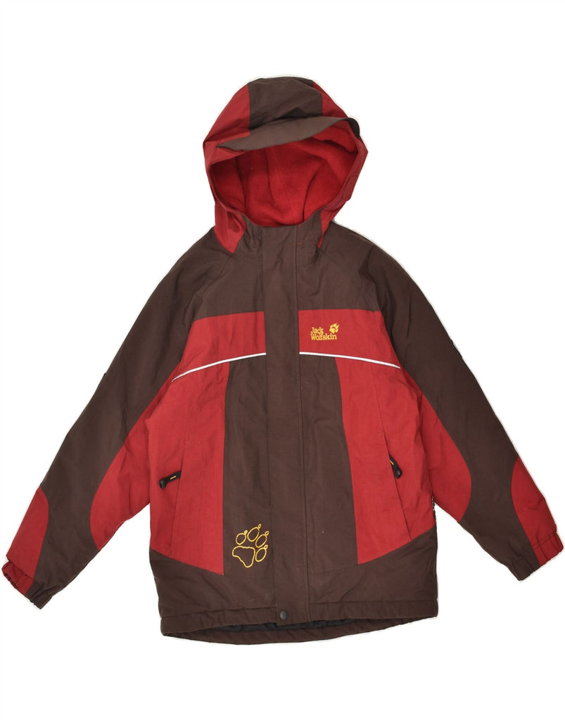 JACK WOLFSKIN Boys Graphic Hooded Windbreaker Coat 9-10 Years Red | Vintage Jack Wolfskin | Thrift | Second-Hand Jack Wolfskin | Used Clothing | Messina Hembry 