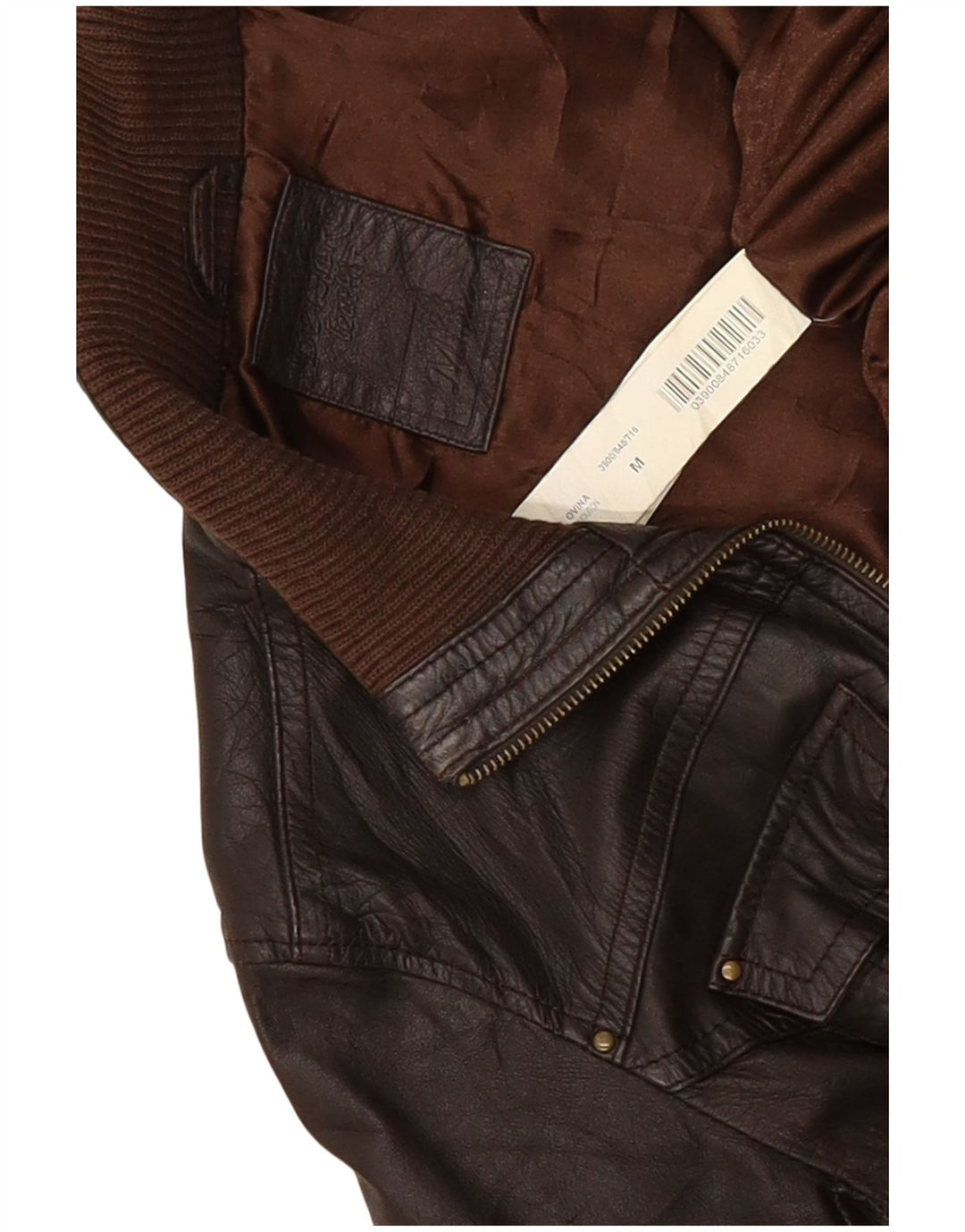 Bershka Womens Leather Jacket UK 12 Medium Brown