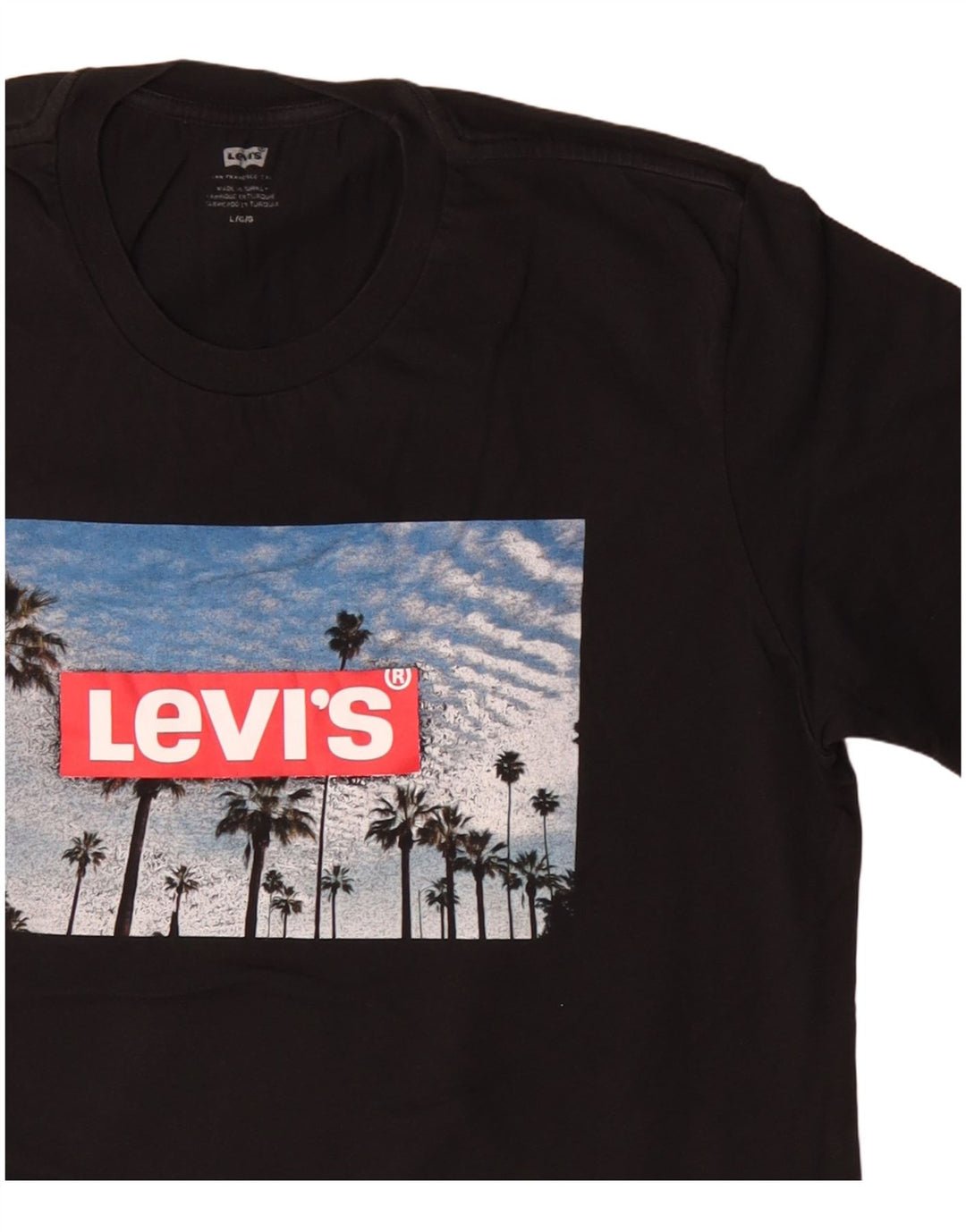 Levi's Mens Graphic T-Shirt Top Large Black Cotton