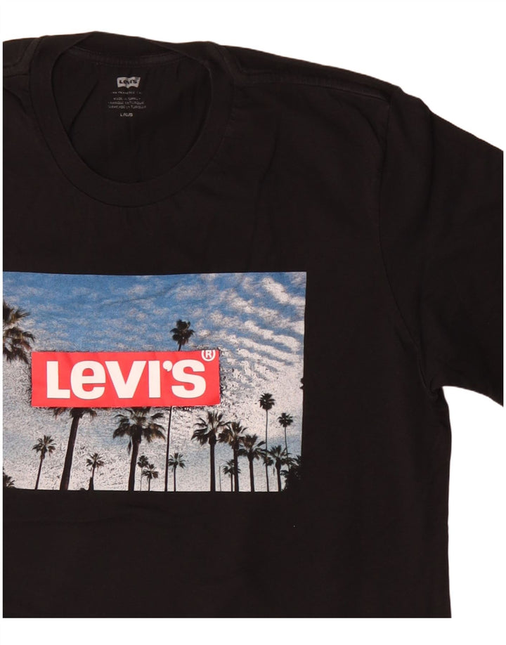 Levi's Mens Graphic T-Shirt Top Large Black Cotton
