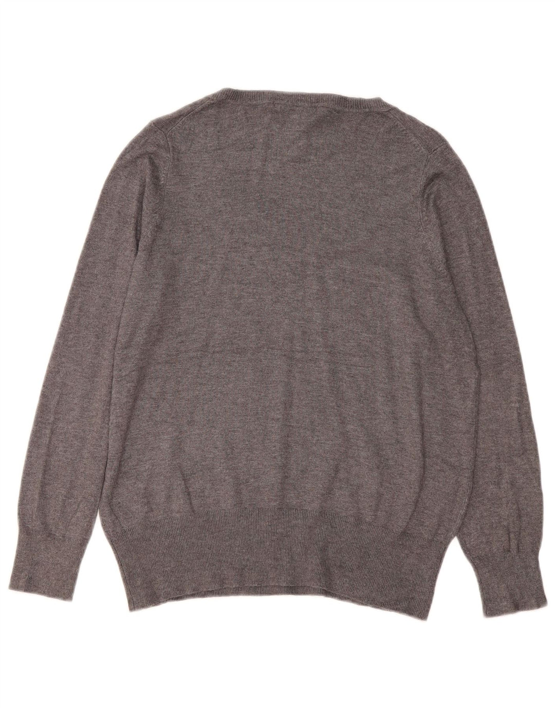 Marks & Spencer Womens V-Neck Jumper Sweater UK 16 Large Grey Viscose