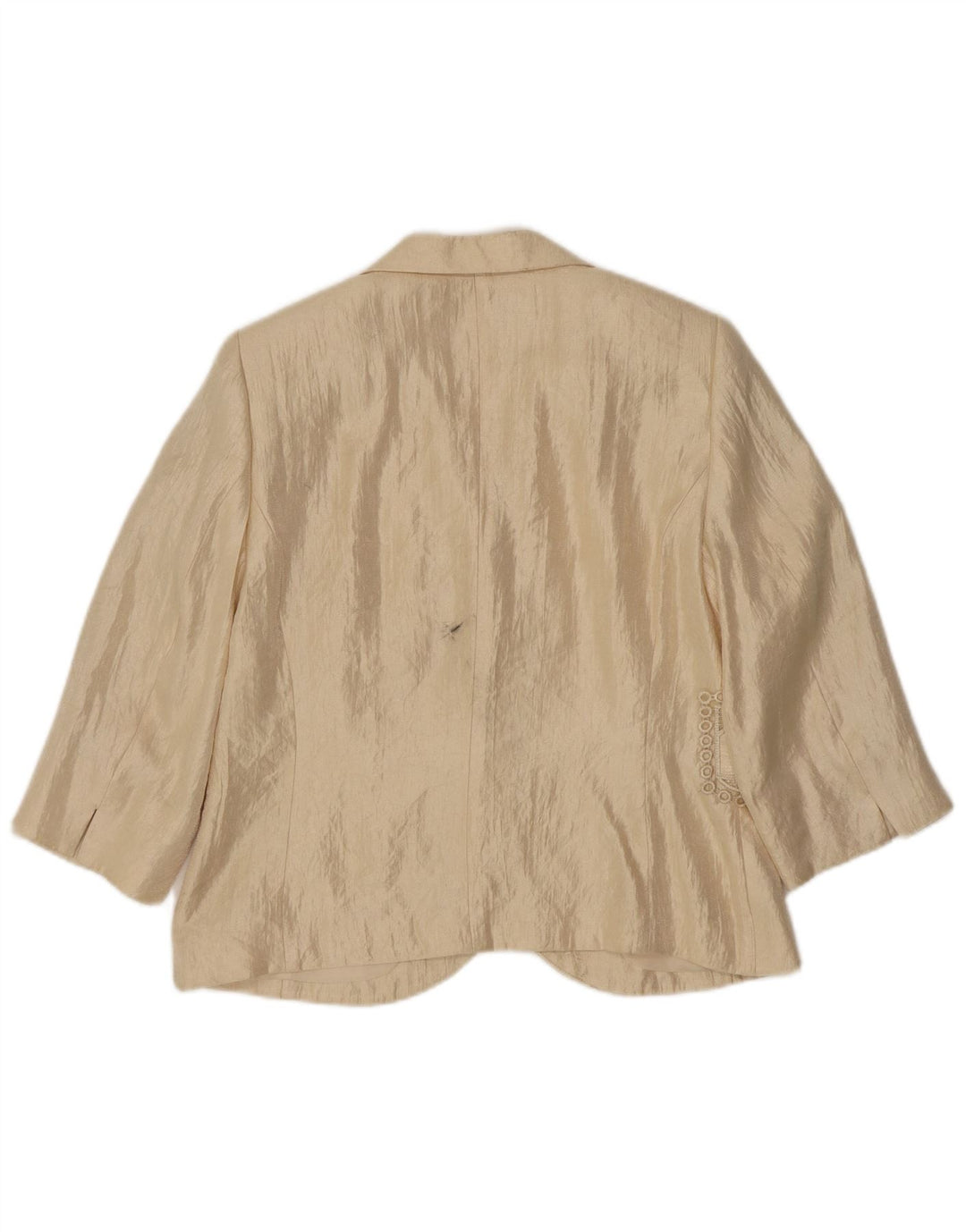 Vintage Womens 3/4 Sleeve 2 Button Blazer Jacket IT 42 Medium Beige